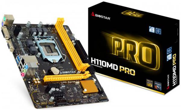 Biostar H110MD Pro Mainboard 8CH USB HD Graphics HD Audio
