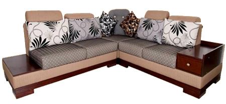 Modern L-Sofa Set SL156F Furniture Solid Wood Material
