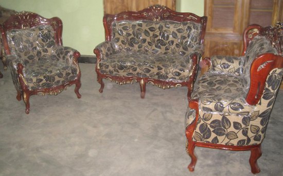 Modern Sofa Set Quality Fabric Mahogany Wood Furniture SL31F