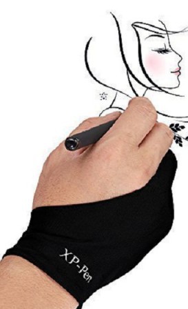 XP-Pen Artist Lycra Friction Reduction Black Hand Gloves