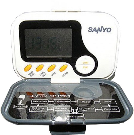 Sanyo Pedometer Step Calorie Counter Stopwatch And Radio