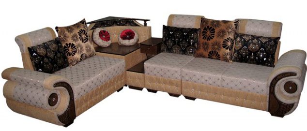 L Shaped Sofa Set Solid Wood Corner And Side Table SL208