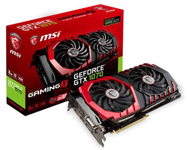 Msi GeForce GTX 1070 8GB Gaming-X Desktop Graphics Card