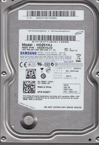 Samsung HD251HJ 250GB SATA Desktop PC Hard Disk Drive