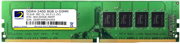 TwinMOS 4GB Capacity DDR4 2400 MHz BUS Desktop RAM