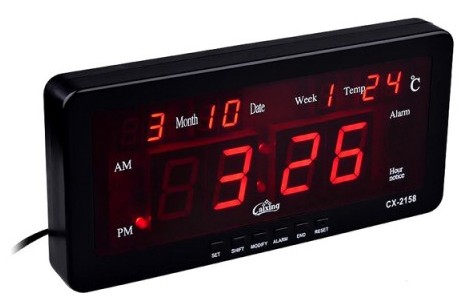 Casio CX-2158 Digital LED Display Wall Mount Alarm Clock