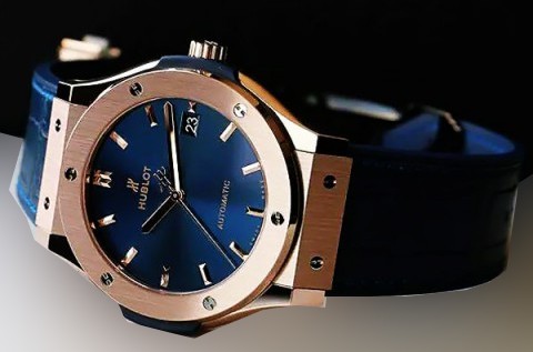 Hublot RCW-049 Classic Fusion Gold Blue Men's Wrist Watch