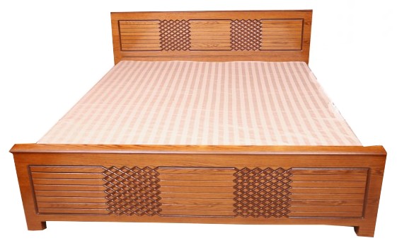 Veneered VB3 Modern Design Bed Oak Wood Lacquer Paint