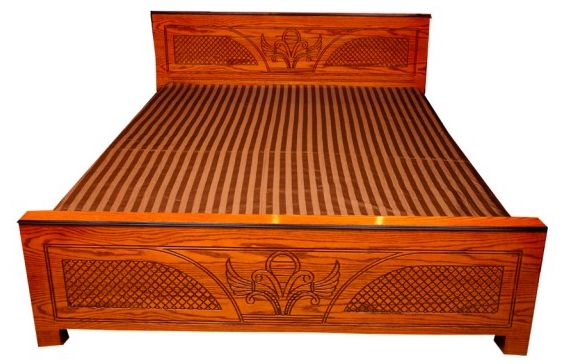 Veneered Bed VB4 Oak Wood Italian Polish