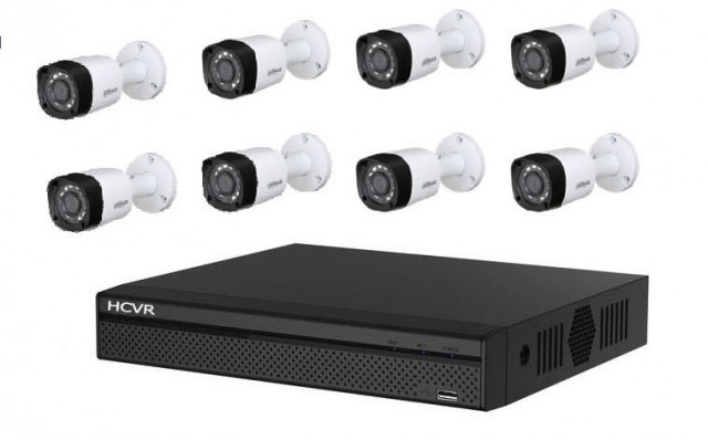 CCTV System Dahua  8-CH Recorder 8 Camera 1TB HDD