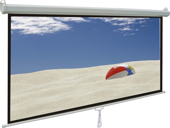 Manual Wall or Ceiling Mount Projector Screen 96 x 96"