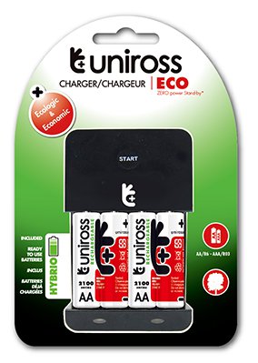 Uniross Eco Charger with AA / AAA Rechargeable Battery