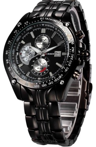 Curren 8083 Expedition Analogue Black Dial Wrist Watch