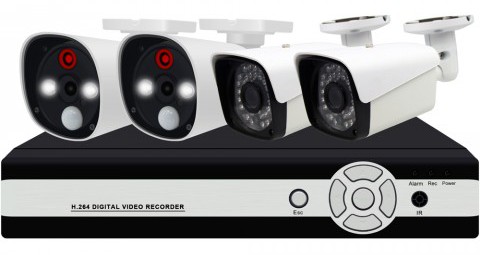 CCTV Package 2 Pcs HD Camera 5-In-1 Smart XVR Alarm Kit