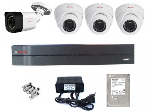 CCTV Package CP Plus 4-Channel DVR 4Pcs Camera 1TB HDD