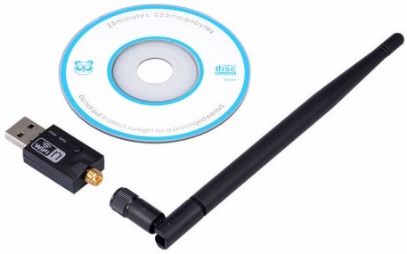 Wireless N 300Mbps USB LAN Card with Antenna / CD Driver