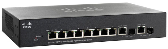 Cisco SG300-10PP 10-Port 10/100 PoE+ Managed Switch