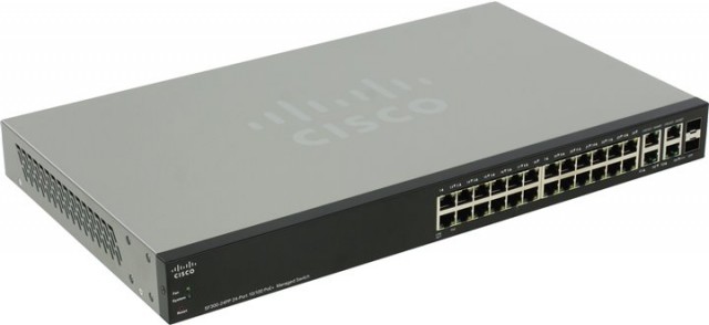 Cisco SF300-24PP-K9 24-Port POE+ Uplink Network Switch