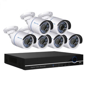 CCTV Package Hikvision DVR 8CH 6-Pcs 2MP Camera 19" Display