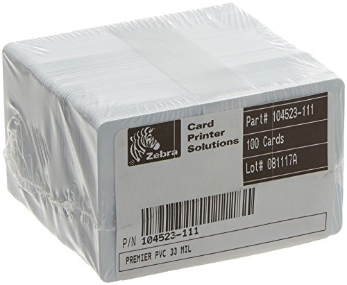 Zebra PVC CR80 30 MIL Blank & White ID Card