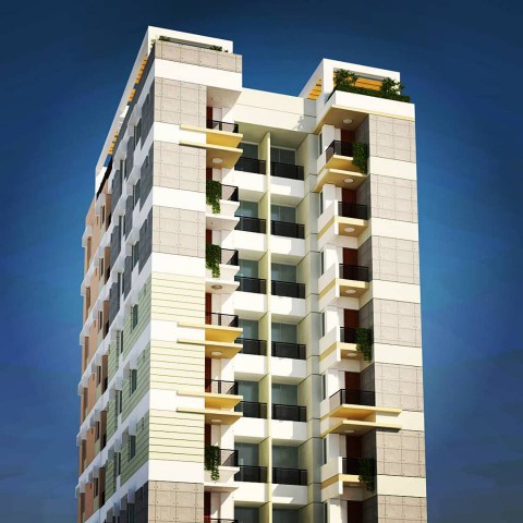 Rowshon Green Palace 1400 Sqft Apartment at Aftabnagar Dhaka