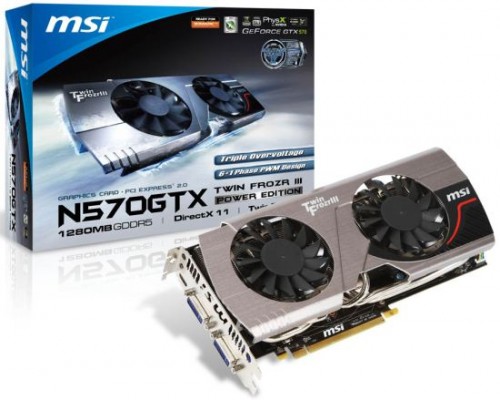 MSI nVidia GeForce GTX570 Twin Frozr III 1280MB DDR5