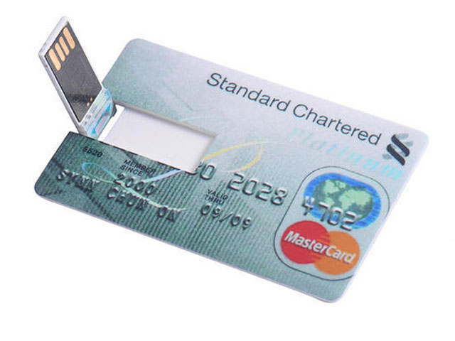 Bank Credit Card Shaped 16 GB USB 2.0 Pen Drive
