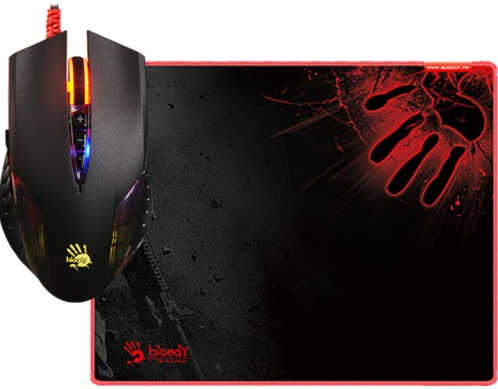 A4 Tech Q5081S Neon X'Glide Gaming Mouse and  Mouse Pad