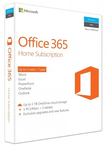 MS Office 365 Home 5 User with 1 Year APAC