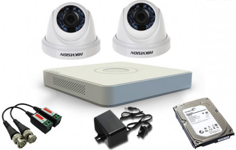 CCTV Package Hikvision 4-CH DVR 2-PCS Camera 500GB HDD