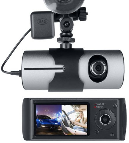 Dual Car Camera DVR R300 with GPS and 3D G-Sensor