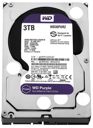 WD Purple WD30PURZ 3TB 7200 RPM Surveillance HDD