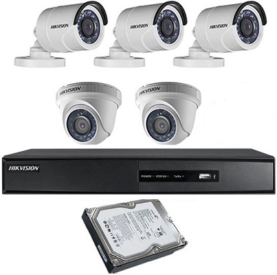CCTV Package 8CH DVR 5-Camera 19" Monitor