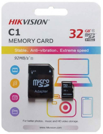 Hikvision C1 32GB MicroSD Memory Card with Adapter